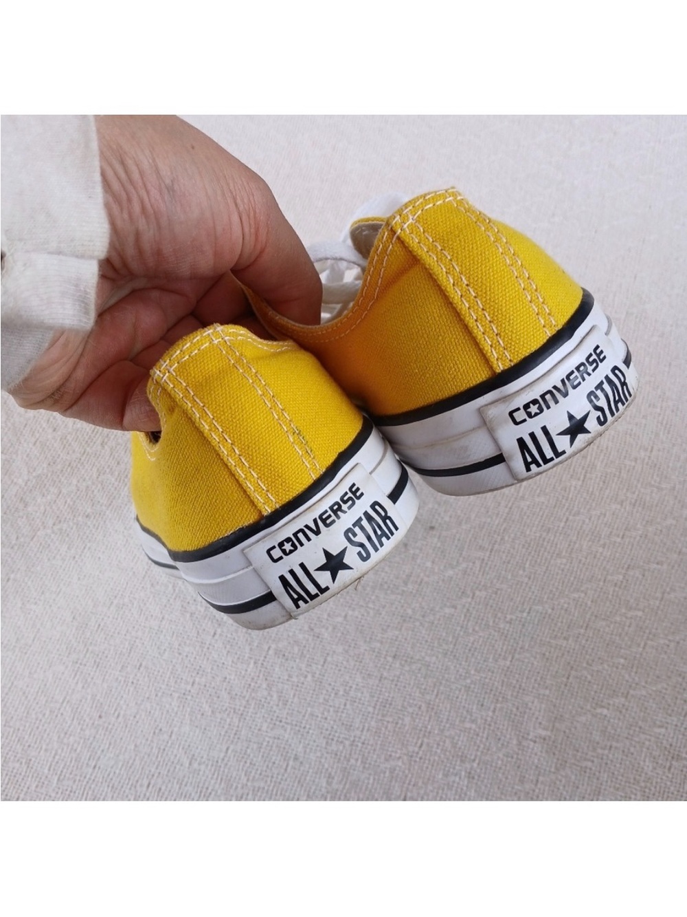 Converse Yellow Low Top Sneakers Womens 6 Mens 4 Mustard - Picture 5 of 6